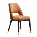Chaise de salle à manger 50 x 58 x 86 cm en revêtement synthétique caramel style contemporain