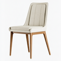 Chaise de salle à manger 50 x 60 x 90 cm en tissu beige et bois style contemporain