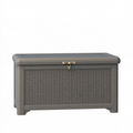 Coffre de rangement extérieur 120 x 60 x 60 cm en plastique gris anthracite effet tressé avec couvercle
