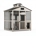 Enclos extérieur pour chat 180 x 90 x 180 cm en bois beige et noir avec grillage et toit